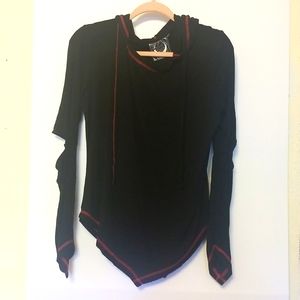 Asymmetrical Gothic hoodie top